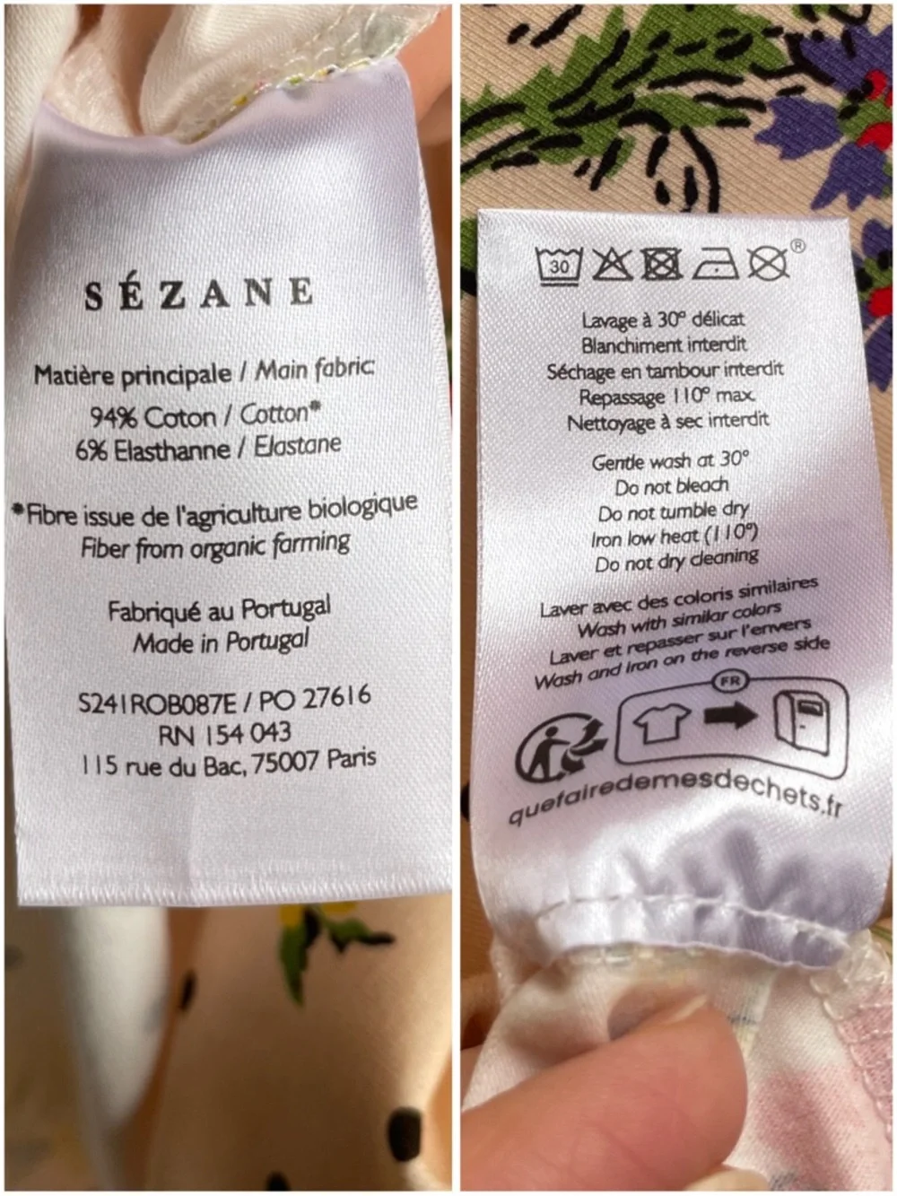 Sezane Cream short Pippa Dress with Red Floral Print NWT - Picture 14 of 15